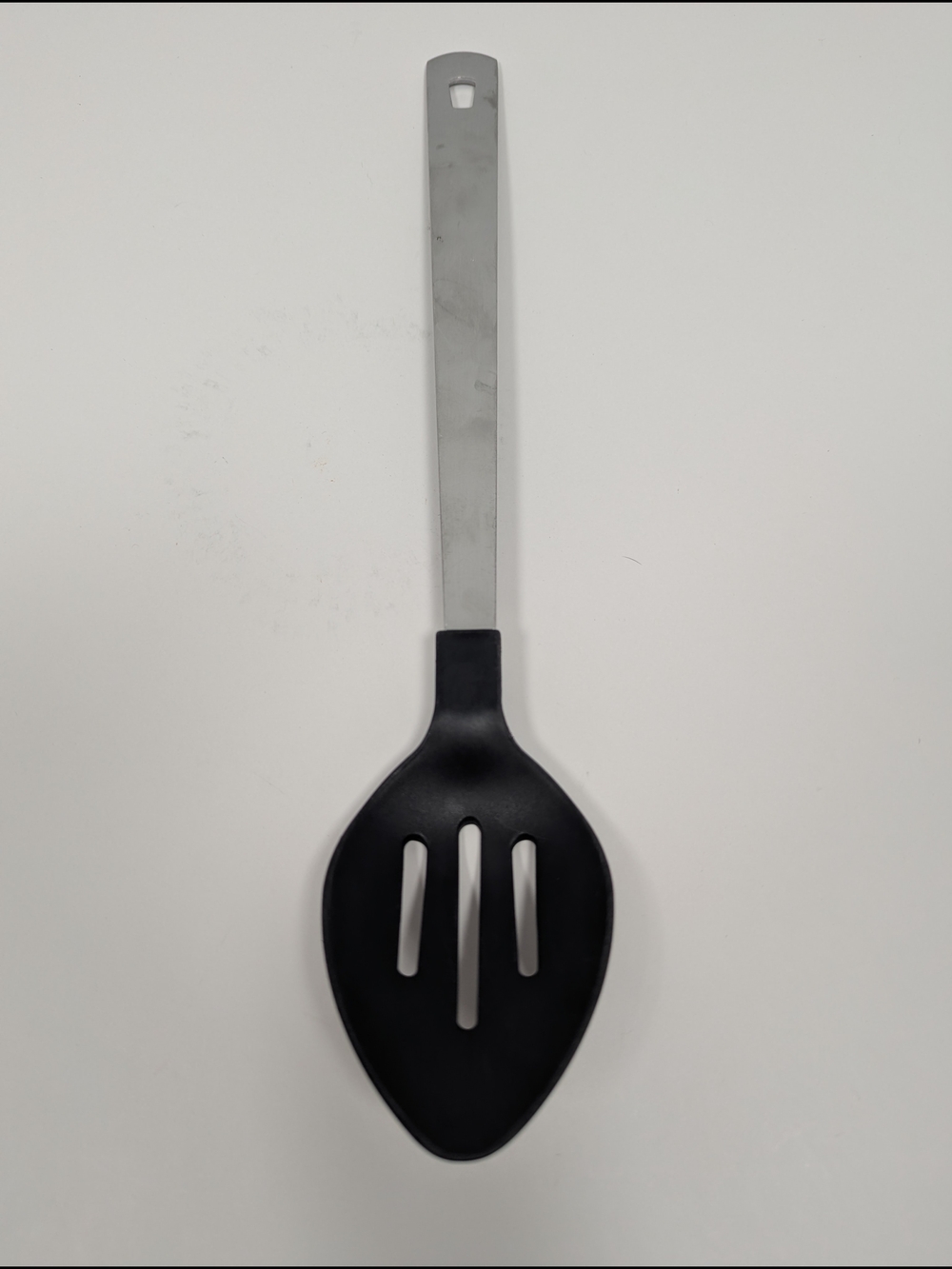 Amco Kitchen Utensil Black Silver Stainless Steel Nylon Slotted Spoon 8074